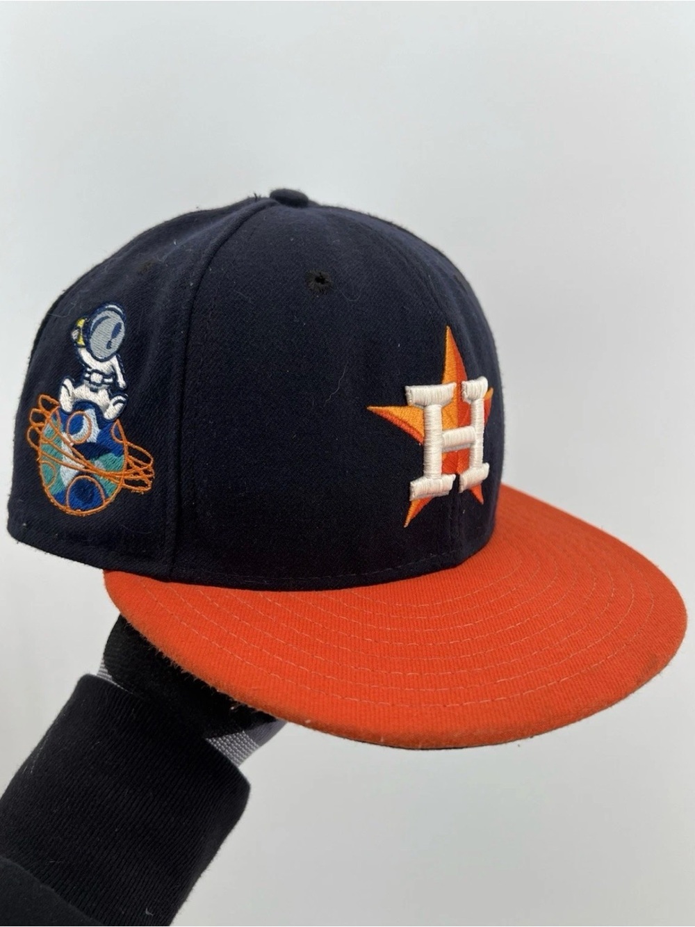 Houston Astros Astronaut Patch 7 3/4 Fitted Adult Hat On Field Tag Uncommon